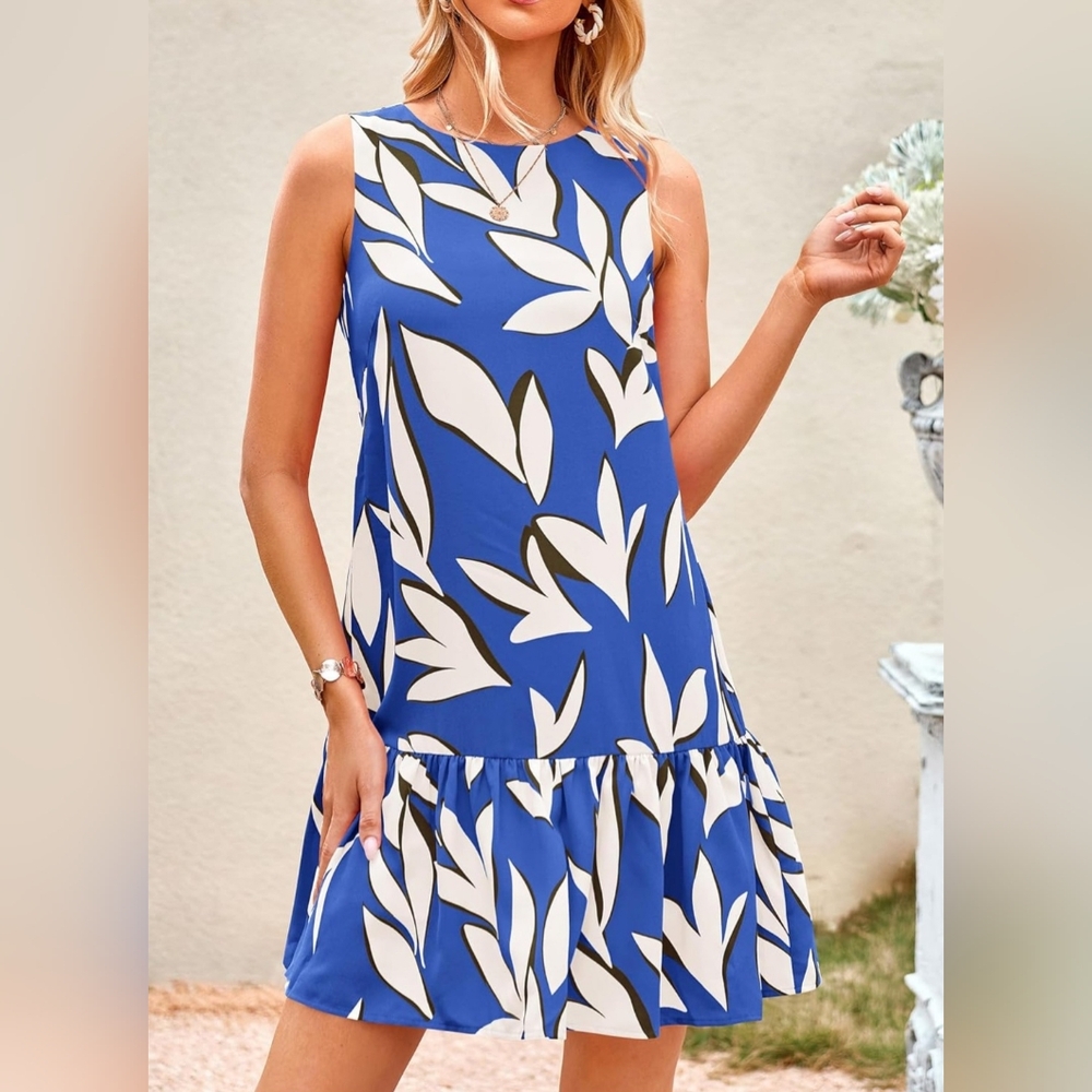 Floral blue dress